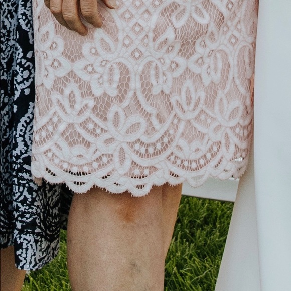 Preston & York dress. Light pink lace overlay sheath dress. - Picture 2 of 4